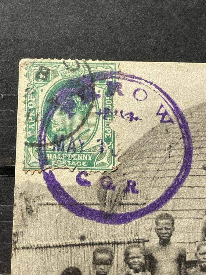 CGH - 1911 - PAROW STATION CDS CAPE GOVT. RAILWAYS ON INTERESTING PC - ZULUS IN KRAAL