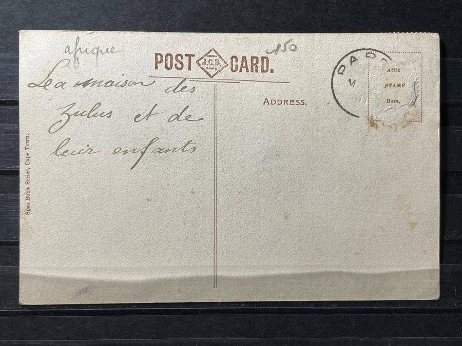 CGH - 1911 - PAROW STATION CDS CAPE GOVT. RAILWAYS ON INTERESTING PC - ZULUS IN KRAAL