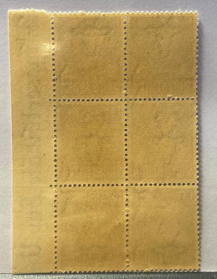 SA 1943 - 1S 3d OLIVE BROWN SIGNALLER - MARGIN BLOCK OF 6 MNH **