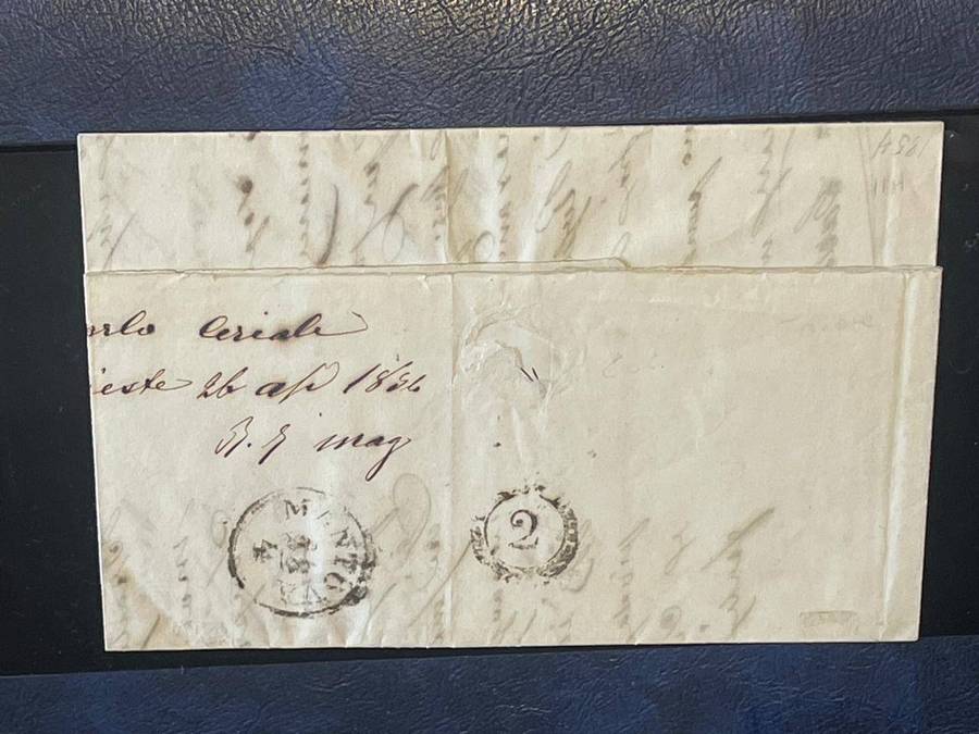 AUSTRIA KK POST : 1854 TRIESTE ITALY LETTER - MONTOVA, ITALY CV DA TRIESTE
