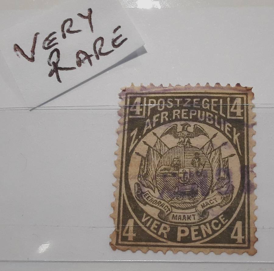 1885 ZAR Stamps with ZAR flags. Great Gift. In Mini Stamp Album. A6. RARE+High Value R10000. Ref 7