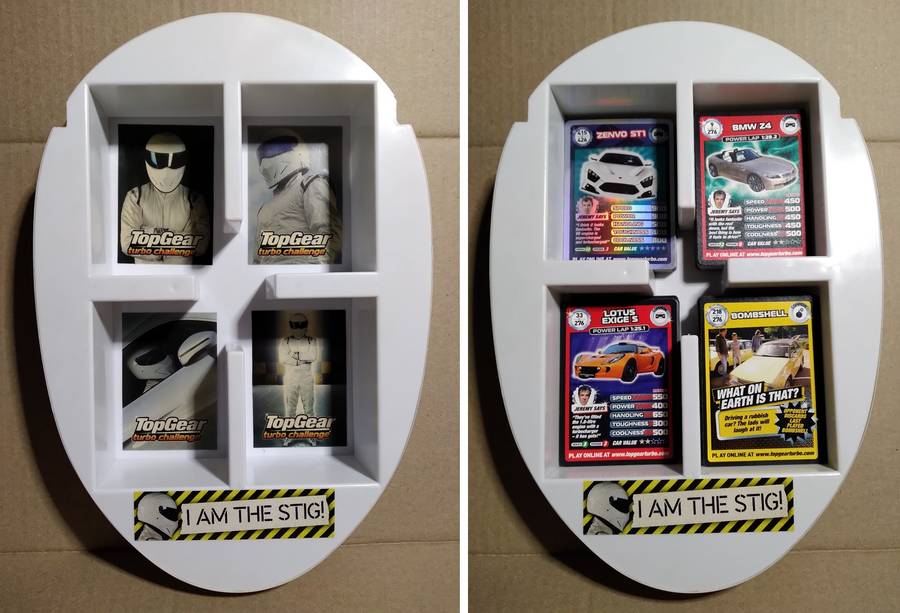 *** SUPER RARE FIND *** Top Gear Stig Helmet Collectors Card Case + 180 Cards