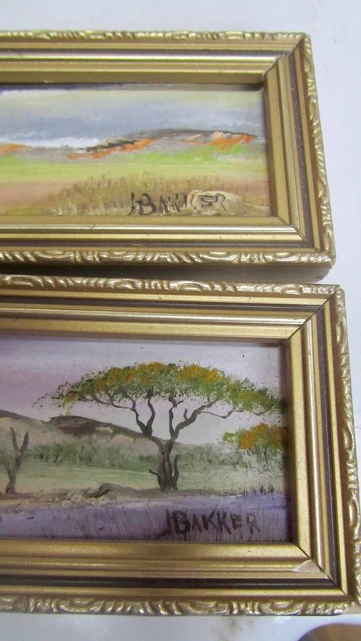 Pair of Mini Oil Paintings by J Bakker