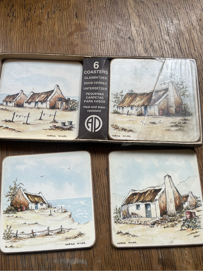 Norma Wiles Coasters x6