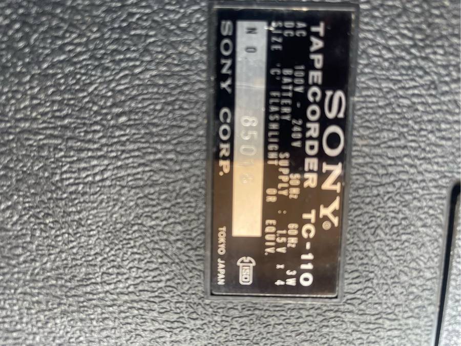 Sony TC-110 Solid State Tape Recorder Casette- Player, Made In Japan , 70s