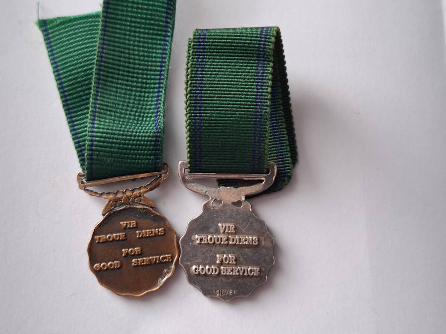 SADF - Good Service medal set (miniatures) - Citizen Force ribbon