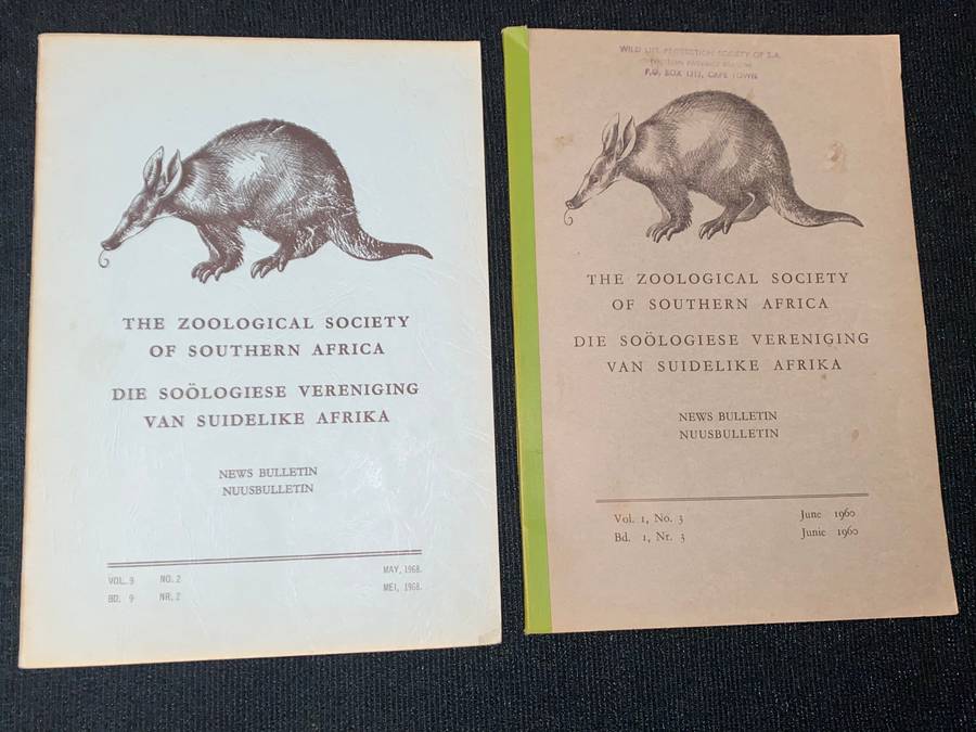 THE ZOOLOGICAL SOCIETY OF SOUTHERN AFRICA X 14 VOLUMES FROM 1960'S TO 1980'S