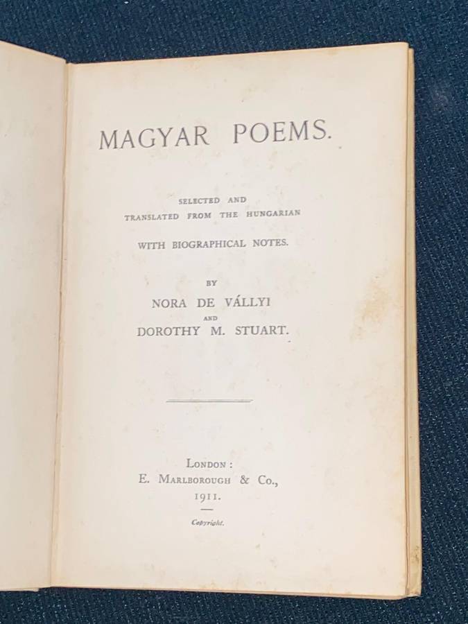 MAGYAR POEMS BY NORA DE VALLYI AND DOROTHY M. STUART
