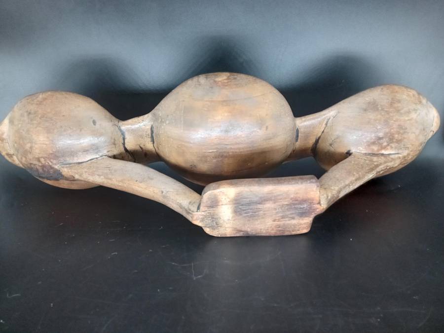 Africana! Hand Carved 3 Division Serving Bowl With Stand.