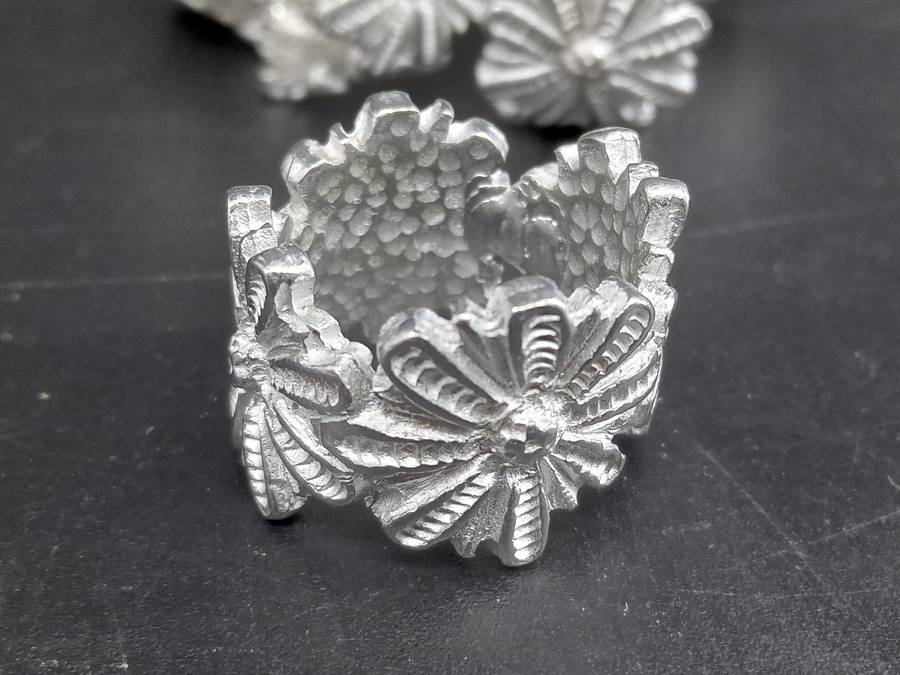 Vintage! Metal Alloy Tea Serviette Rings Set Of 6