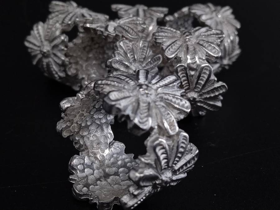 Vintage! Metal Alloy Tea Serviette Rings Set Of 6