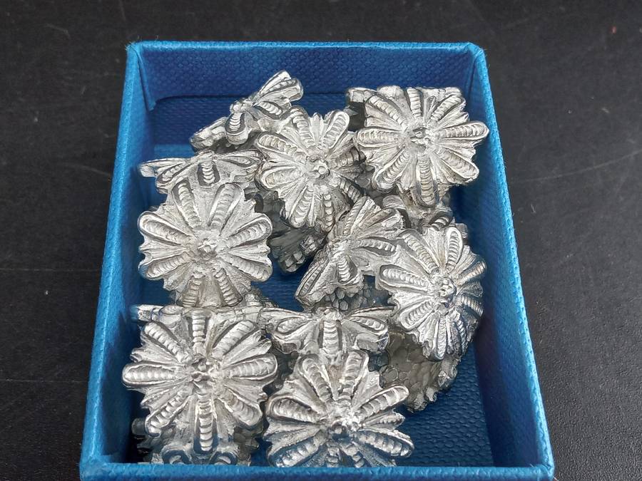 Vintage! Metal Alloy Tea Serviette Rings Set Of 6