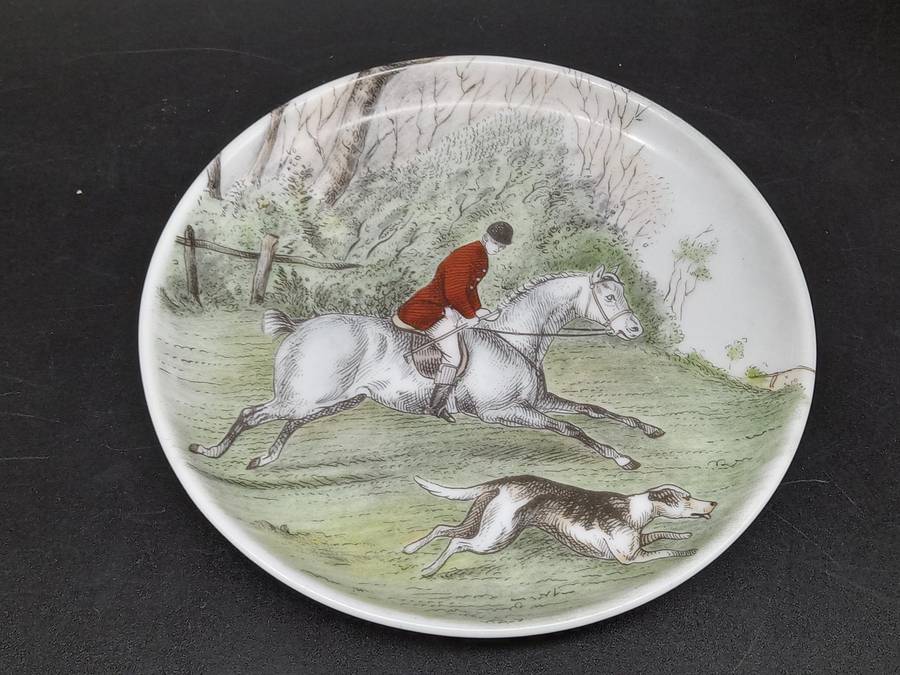 Vintage! W Germany - AK Kaiser - Porcelain - Coaster / Small Plate / Trinket Dish - Fox Hunting