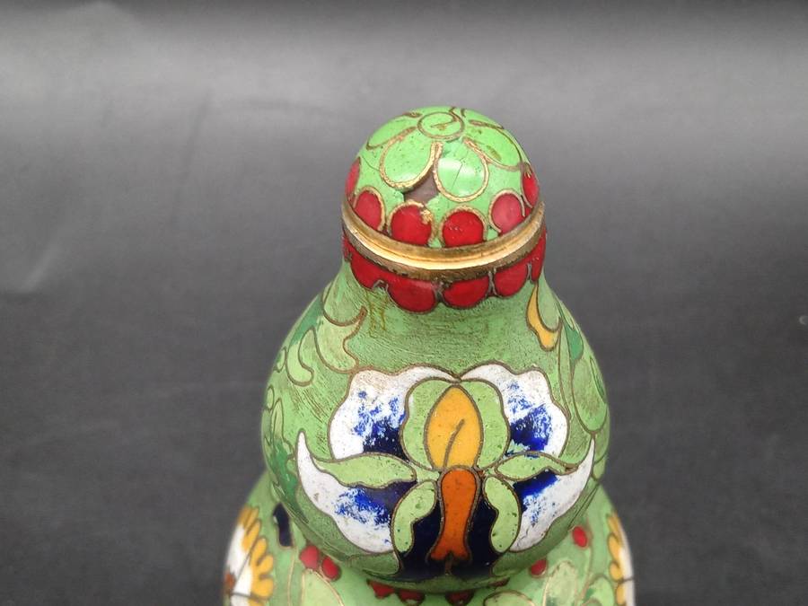Vintage! Chinese - Cloisonné - Double Gourd - Snuff Bottle