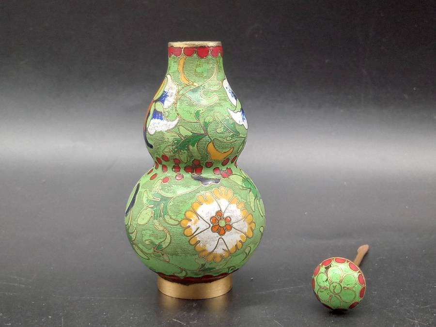 Vintage! Chinese - Cloisonné - Double Gourd - Snuff Bottle