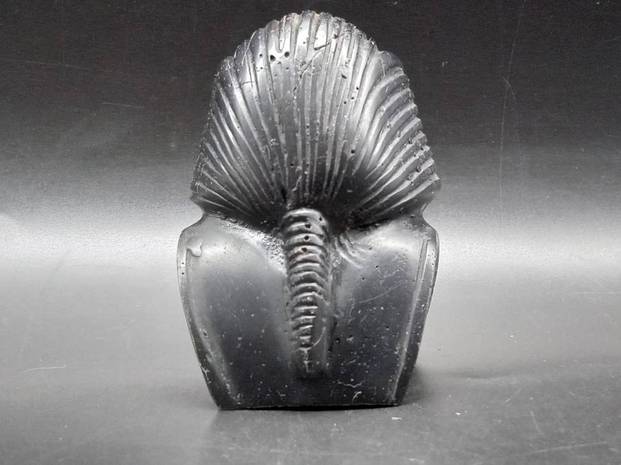 Vintage! Miniature Black Resin Egyptian Pharaoh Bust.