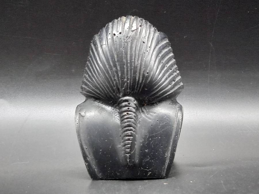 Vintage! Miniature Black Resin Egyptian Pharaoh Bust.