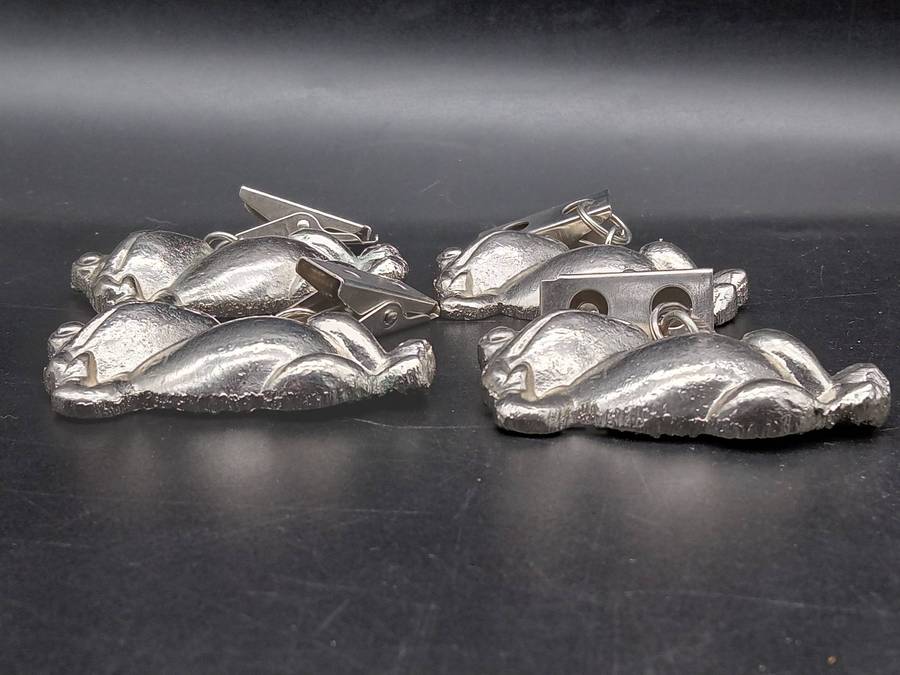 Cast Metal - Set of 4 - Heavy Tablecloth Weights - Frogs