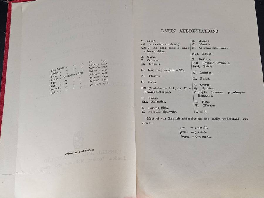 Selection of Antique Foreign Language Books Including Latin - English Dictionary