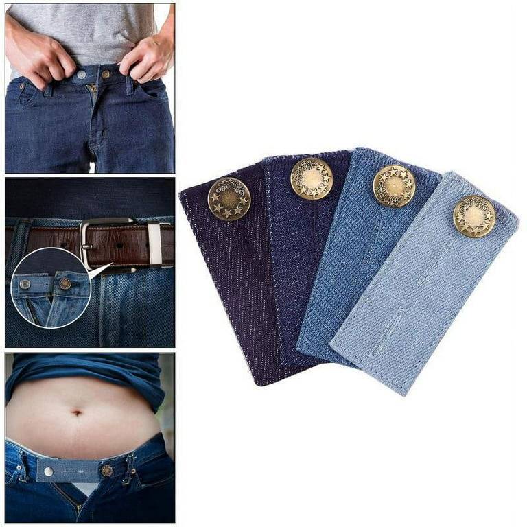 4 Pieces Denim Waist Extenders Button for Pants Jeans Trousers Skirt Adjustable Waistband Extender
