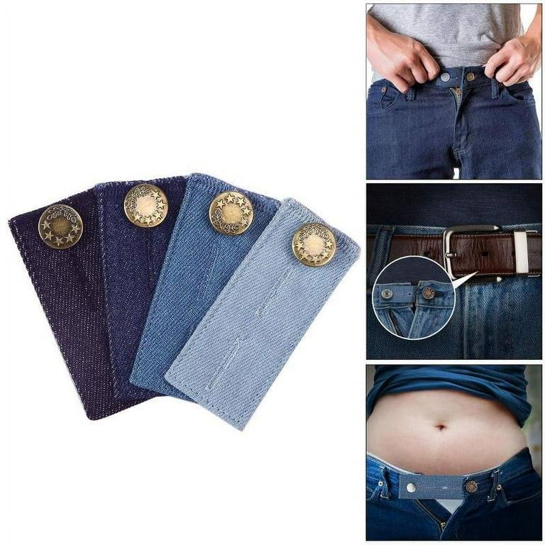 4 Pieces Denim Waist Extenders Button for Pants Jeans Trousers Skirt Adjustable Waistband Extender