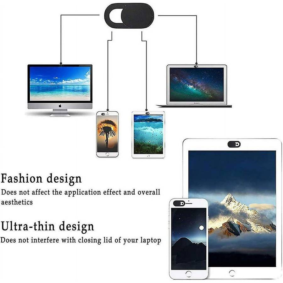 Camera Cover 10 PCS Webcam Cover SlideUltra-Thin Webcam Cover Slide for Laptop, MacBook, PC, Cell