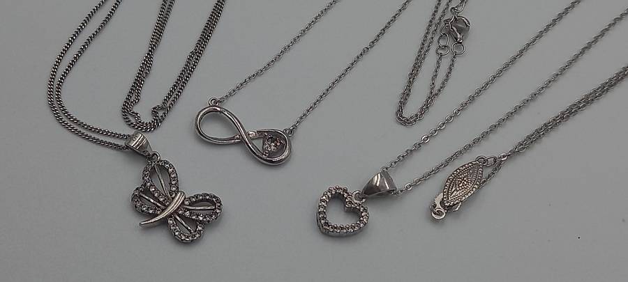 Beautiful Sterling Silver Necklaces Lot