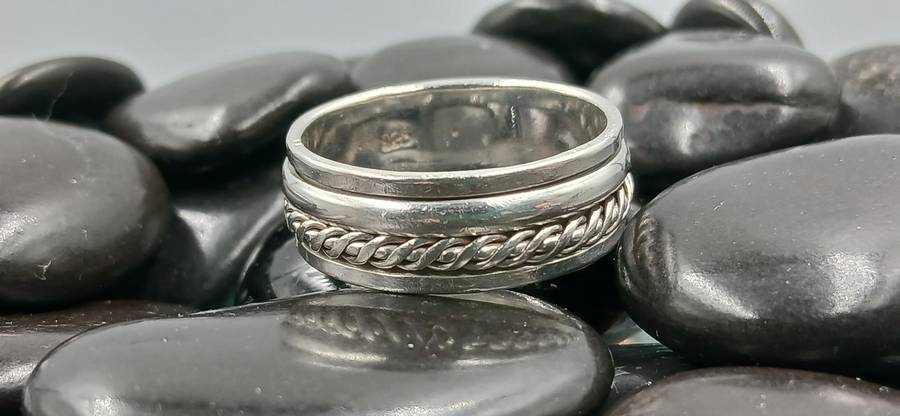 Men's Sterling Silver Spinner Ring
