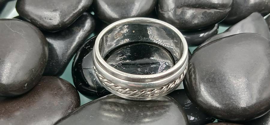 Men's Sterling Silver Spinner Ring