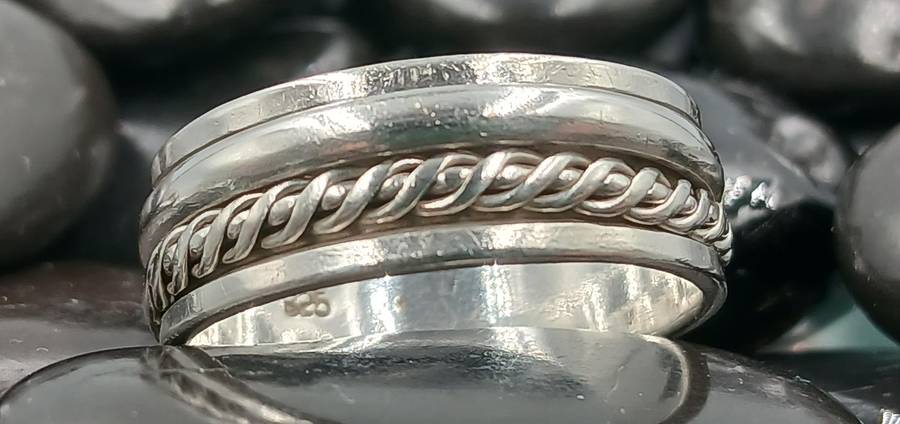 Men's Sterling Silver Spinner Ring