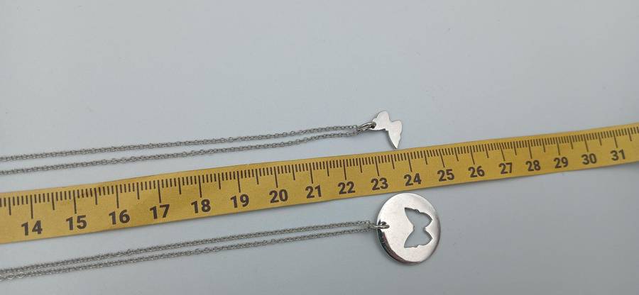Mother Daughter Sterling Silver Set Necklaces