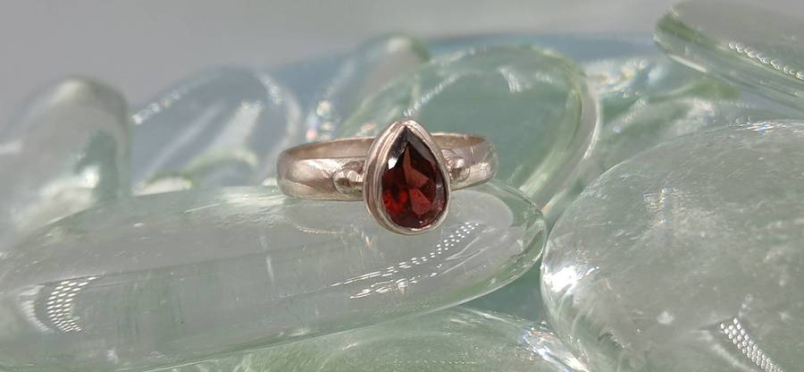 Garnet Sterling Silver Ring