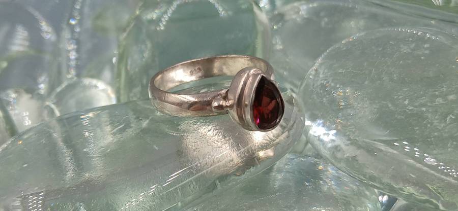 Garnet Sterling Silver Ring