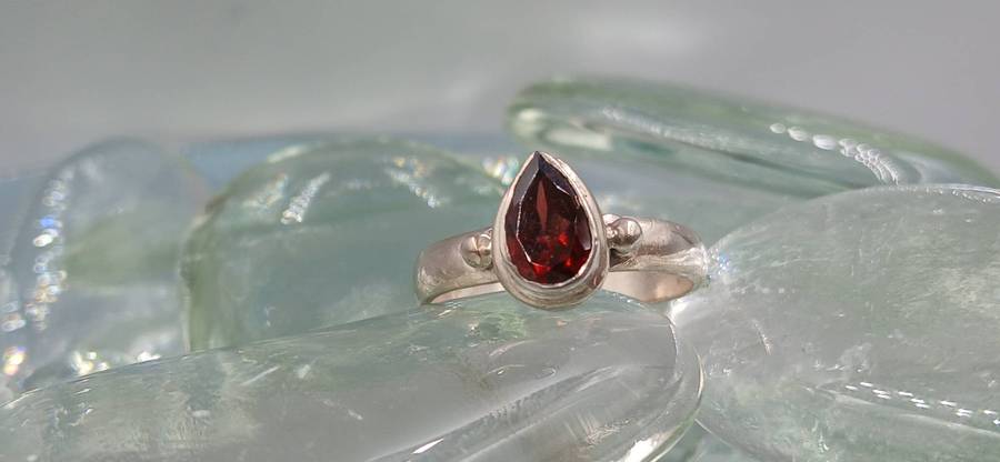 Garnet Sterling Silver Ring