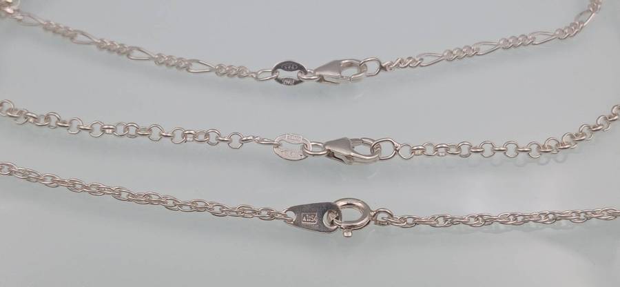 Lot of 3 Sterling Silver Chains