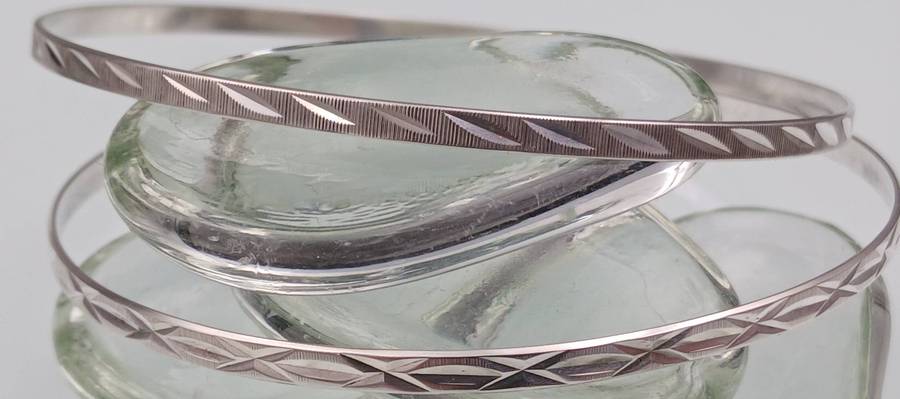 Lot of Two Beautiful Sterling Silver Bangles