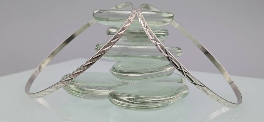Lot of Two Beautiful Sterling Silver Bangles