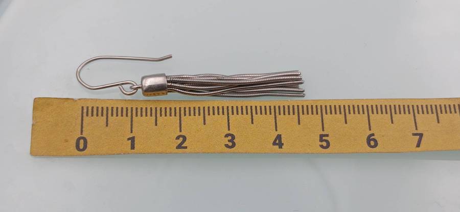 Sterling Silver Dangle Tassel Earrings