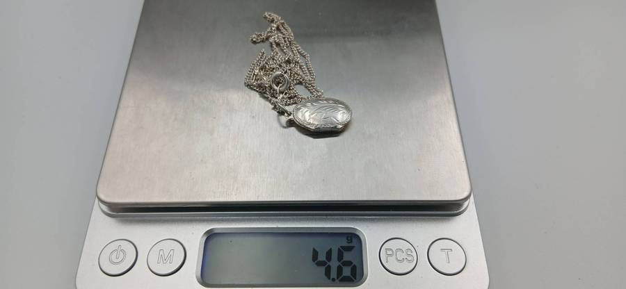 Sterling Silver Oval Locket Pendant Necklace