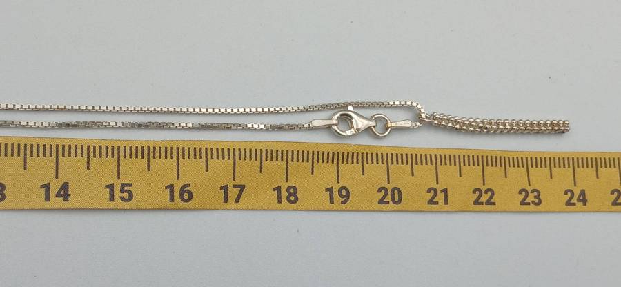 Sterling Silver Box Chain Necklace with Beaded Bar Pendant