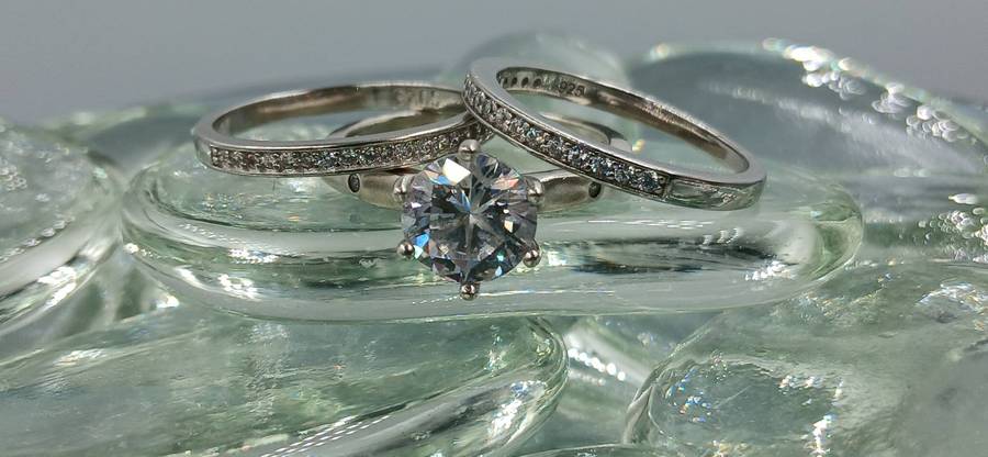 Lot of 3 Sterling Silver Set Rings