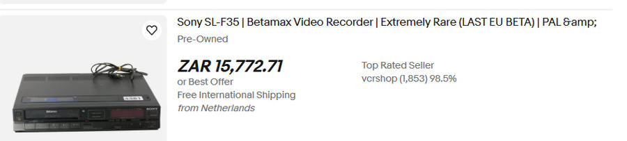 Sony SL-F60SA Betamax VCR