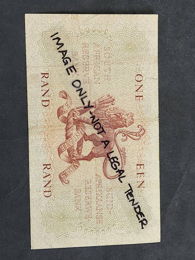 MH de Kock One Rand 1st issue 1961 E/A - as per photograph