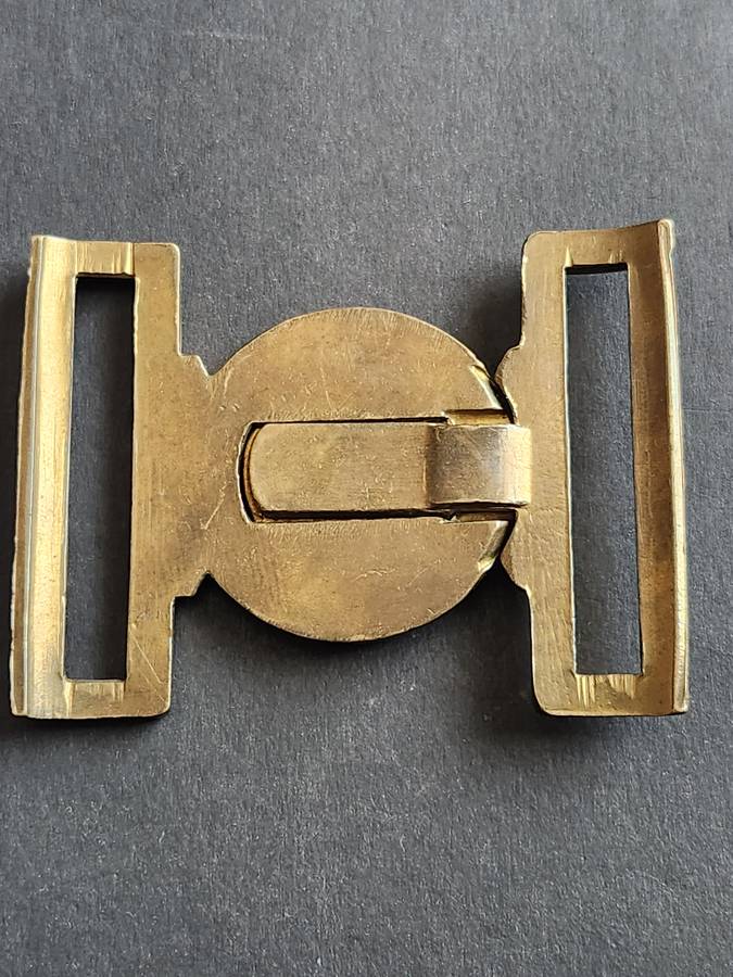 Post WW2 Era UK Britain Gibraltar Massive High Relief Solid Brass Belt Buckle - as per photograph