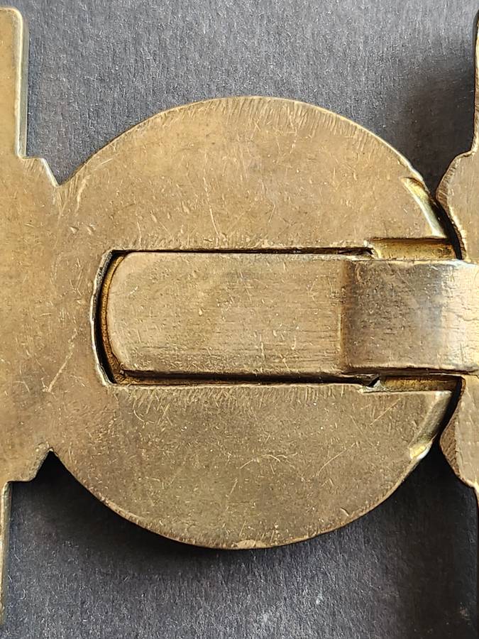 Post WW2 Era UK Britain Gibraltar Massive High Relief Solid Brass Belt Buckle - as per photograph