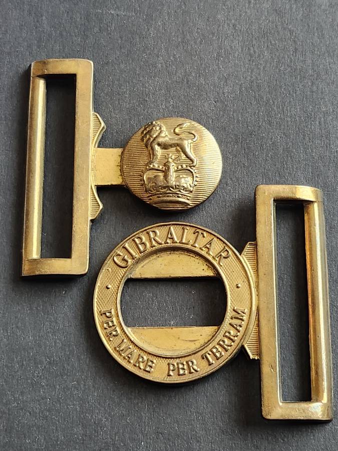 Post WW2 Era UK Britain Gibraltar Massive High Relief Solid Brass Belt Buckle - as per photograph