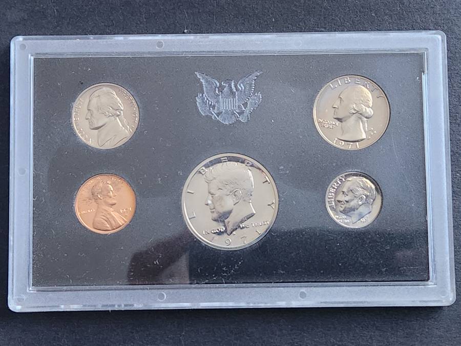 USA Proof Kennedy 1/2 Dollar Set 1971S - as per photograph