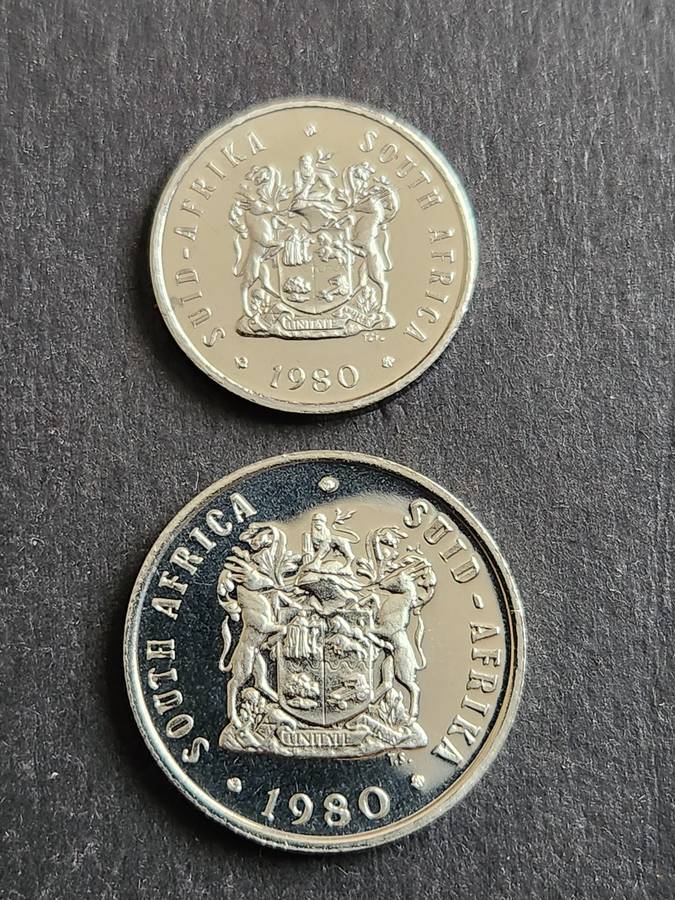 Republic 5 and 10 Cents 1980 Proof - as per photograph