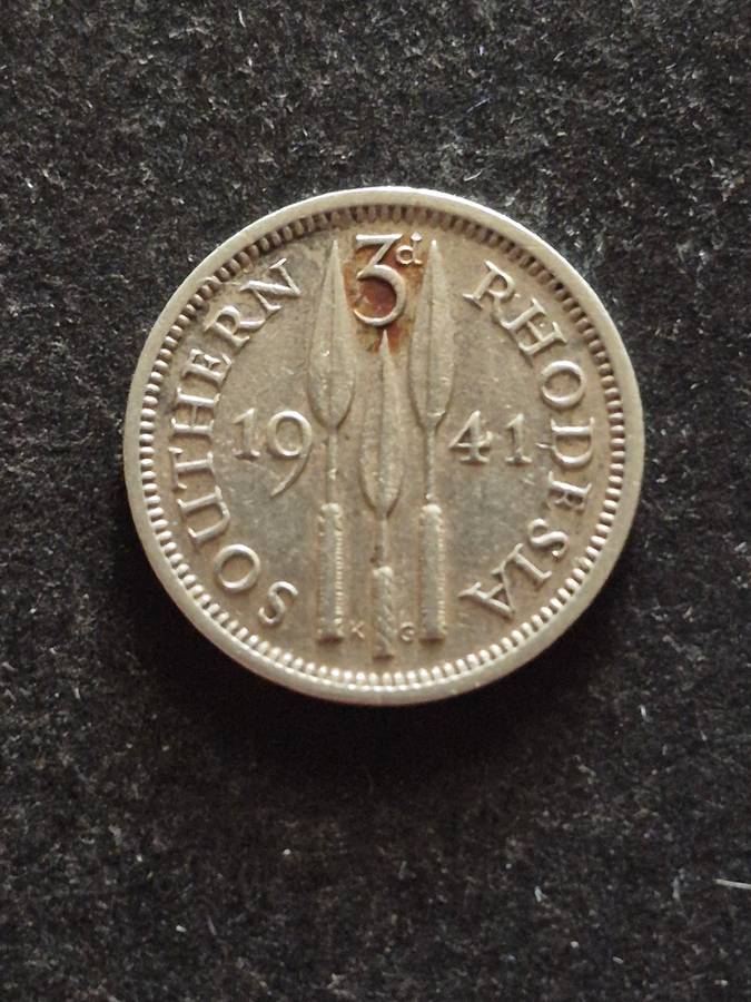 Southern Rhodesia Threepence 1941 Silver