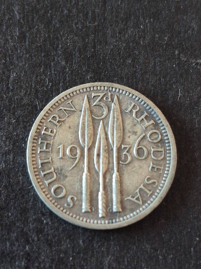 Southern Rhodesia Threepence 1936  .925 Silver